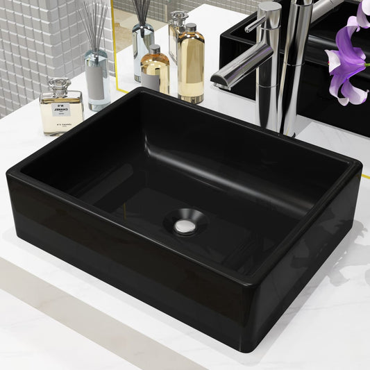 Waschbecken Keramik Rechteckig Schwarz 41 x 30 x 12 cm - Premium Badezimmer-Waschbecken  - Just €88.35! Shop now at homesales4u