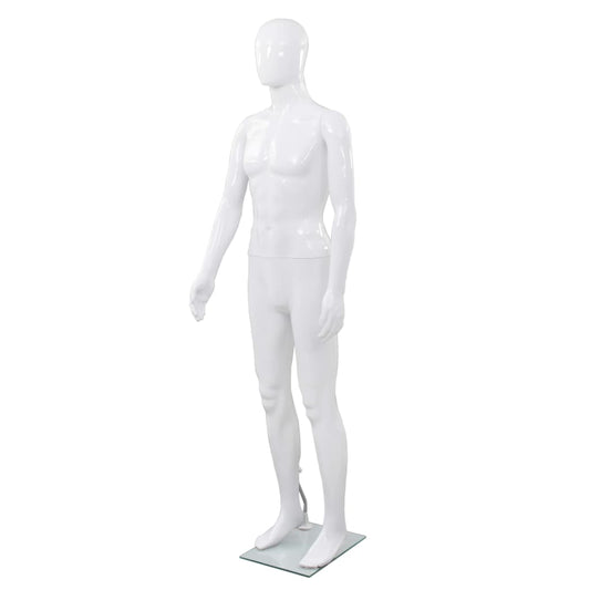 Männliche Schaufensterpuppe mit Glassockel Weiß 185 cm - Premium Schaufensterpuppen  - Just €255.85! Shop now at homesales4u