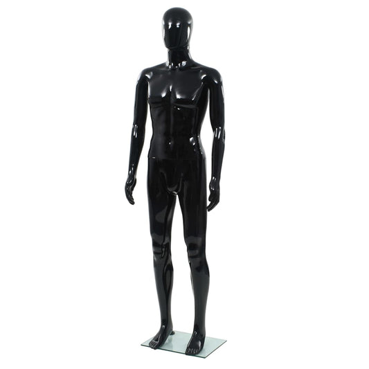 Männliche Schaufensterpuppe mit Glassockel Schwarz 185 cm - Premium Schaufensterpuppen  - Just €254.38! Shop now at homesales4u