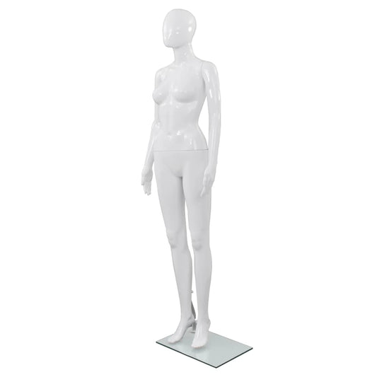 Weibliche Schaufensterpuppe mit Glassockel Weiß 175 cm - Premium Schaufensterpuppen  - Just €185.27! Shop now at homesales4u