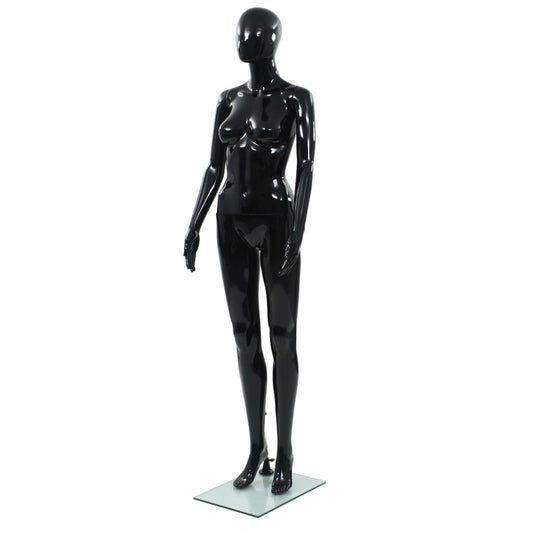 Weibliche Schaufensterpuppe mit Glassockel Schwarz 175 cm - Premium Schaufensterpuppen  - Just €212.16! Shop now at homesales4u