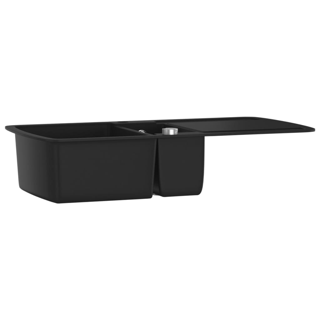 Granit Spülbecken Doppelbecken Schwarz - Premium Küchenspülen & Spülbecken  - Just €269.31! Shop now at homesales4u