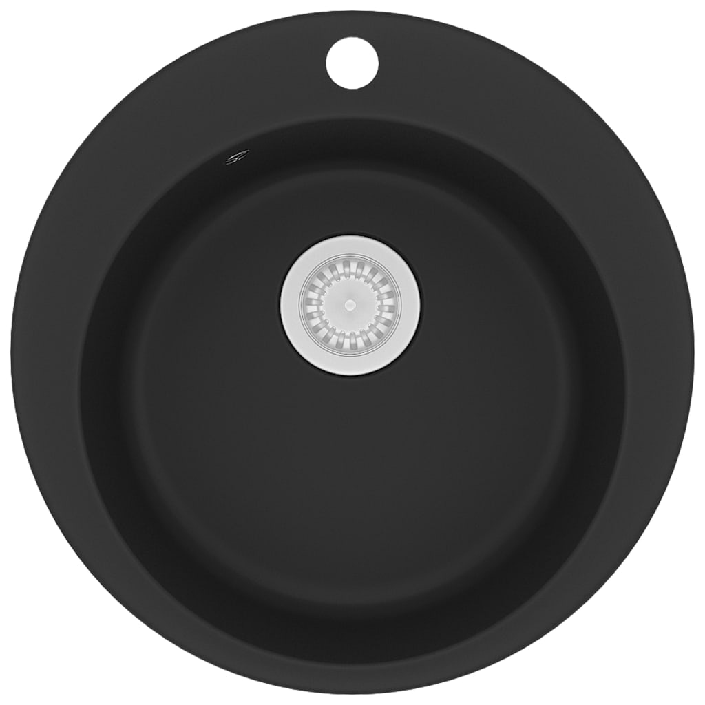 Granitspüle Einzelbecken Rund Schwarz - Premium Küchenspülen & Spülbecken  - Just €217.84! Shop now at homesales4u