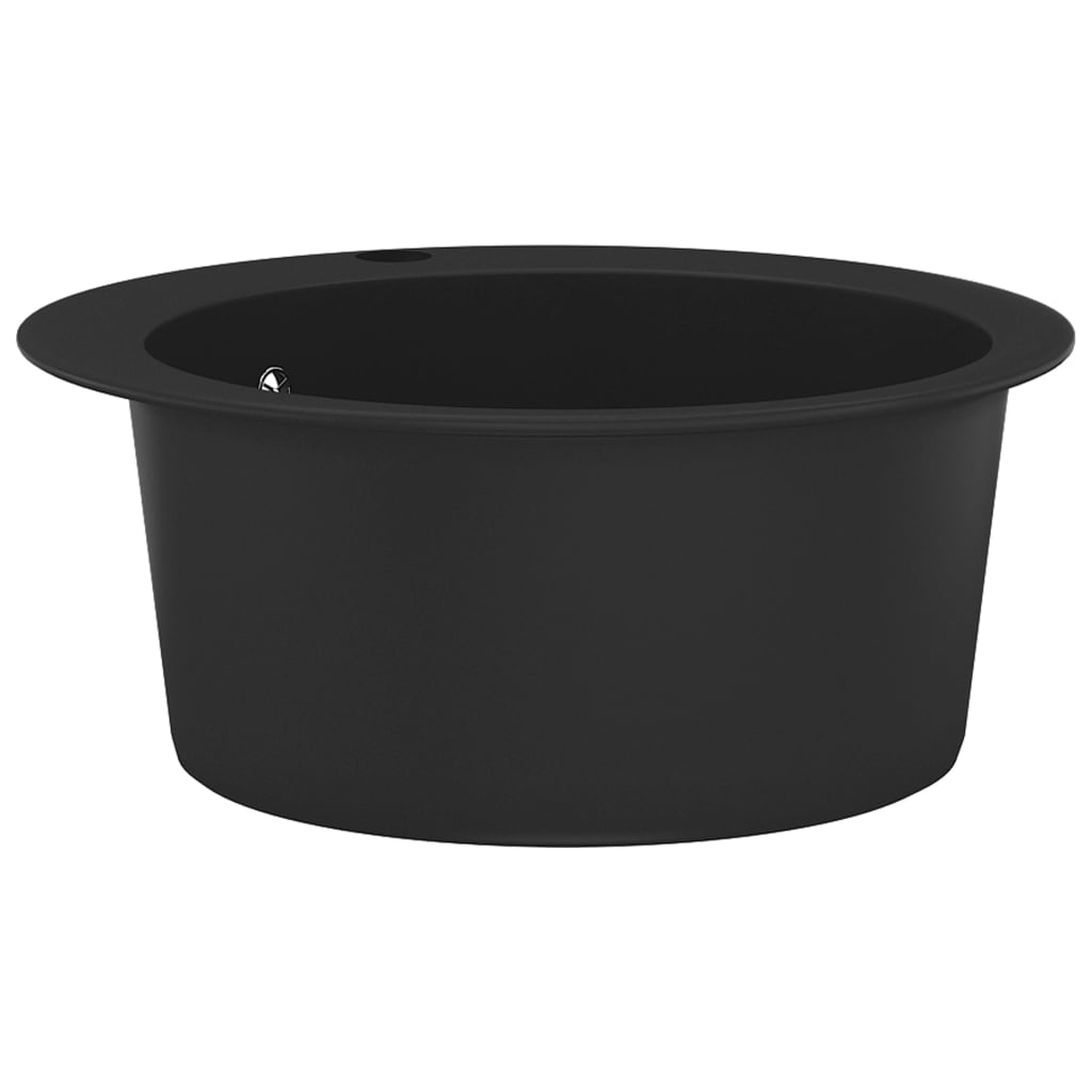 Granitspüle Einzelbecken Rund Schwarz - Premium Küchenspülen & Spülbecken  - Just €217.84! Shop now at homesales4u