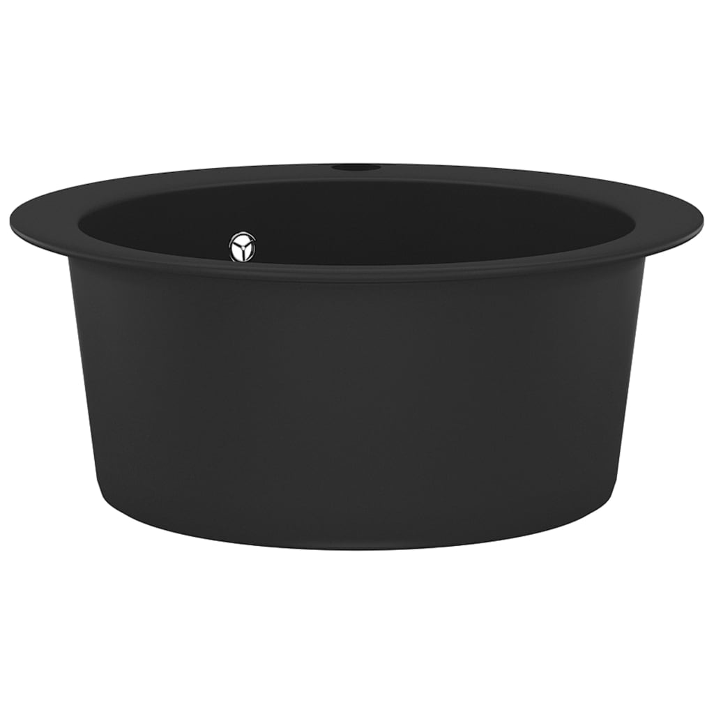Granitspüle Einzelbecken Rund Schwarz - Premium Küchenspülen & Spülbecken  - Just €217.84! Shop now at homesales4u