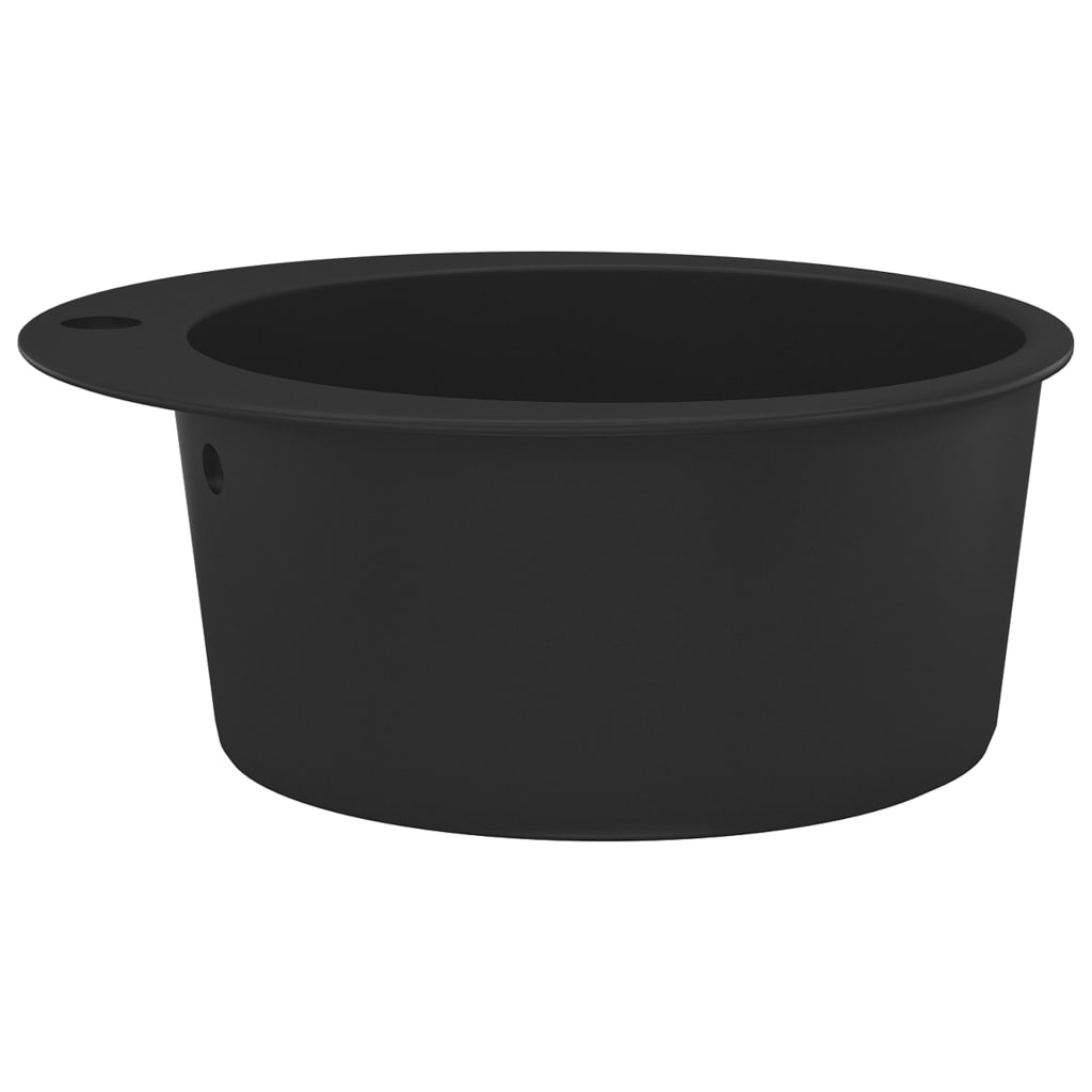 Granitspüle Einzelbecken Rund Schwarz - Premium Küchenspülen & Spülbecken  - Just €217.84! Shop now at homesales4u