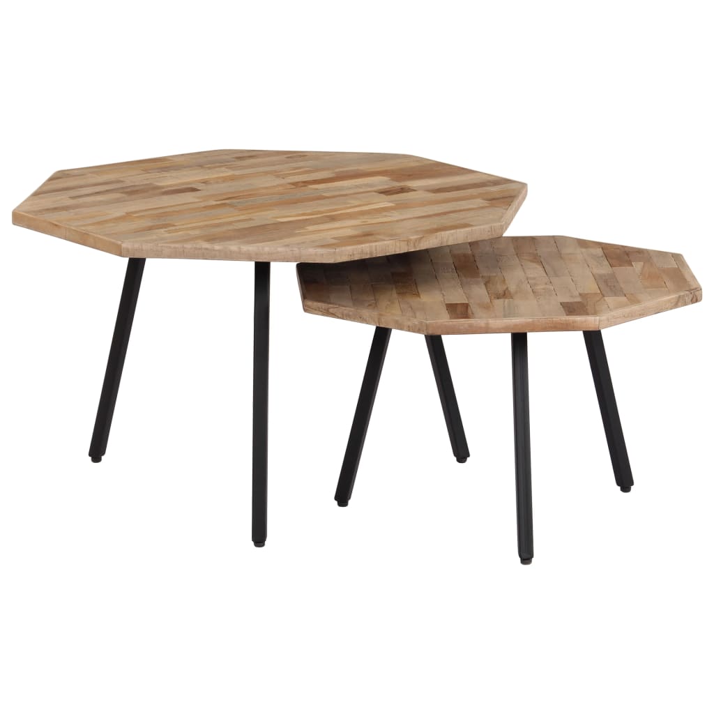 2-tlg. Couchtisch-Set Sechseckig Recyceltes Teakholz - Premium Couchtische  - Just €233.49! Shop now at homesales4u