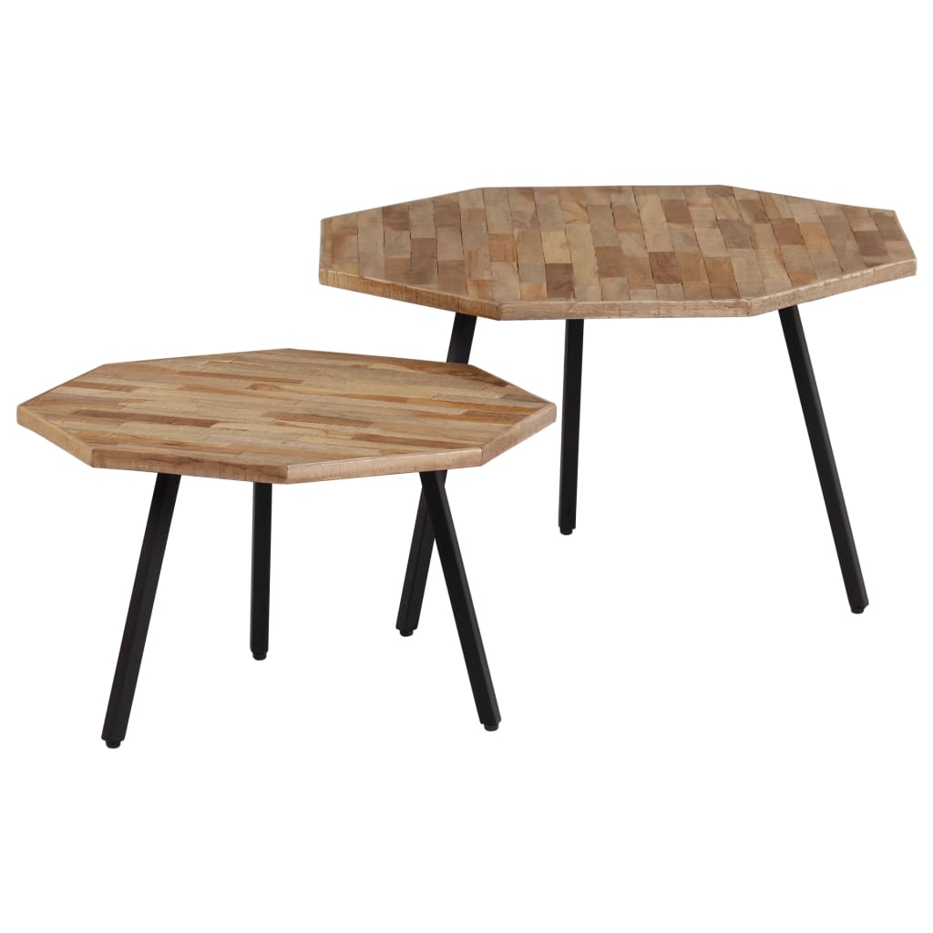 2-tlg. Couchtisch-Set Sechseckig Recyceltes Teakholz - Premium Couchtische  - Just €233.49! Shop now at homesales4u
