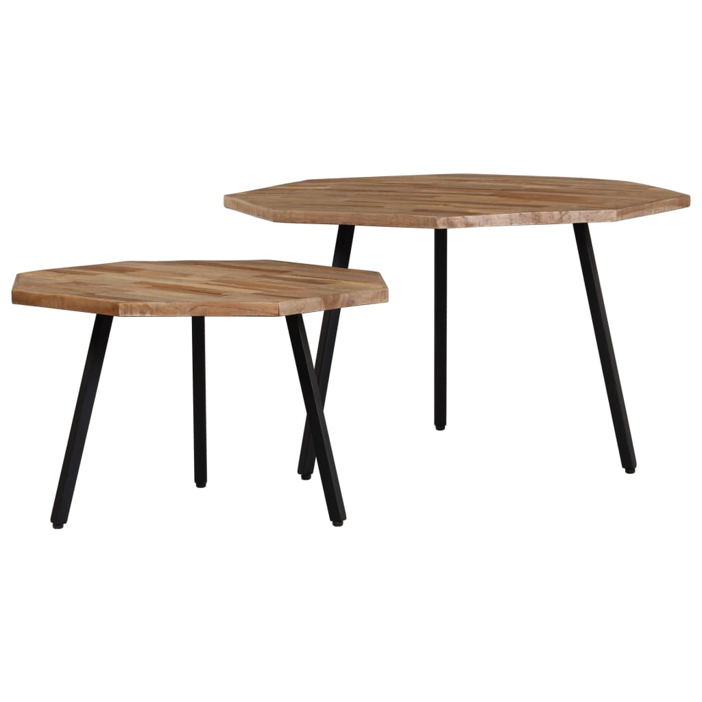 2-tlg. Couchtisch-Set Sechseckig Recyceltes Teakholz - Premium Couchtische  - Just €233.49! Shop now at homesales4u