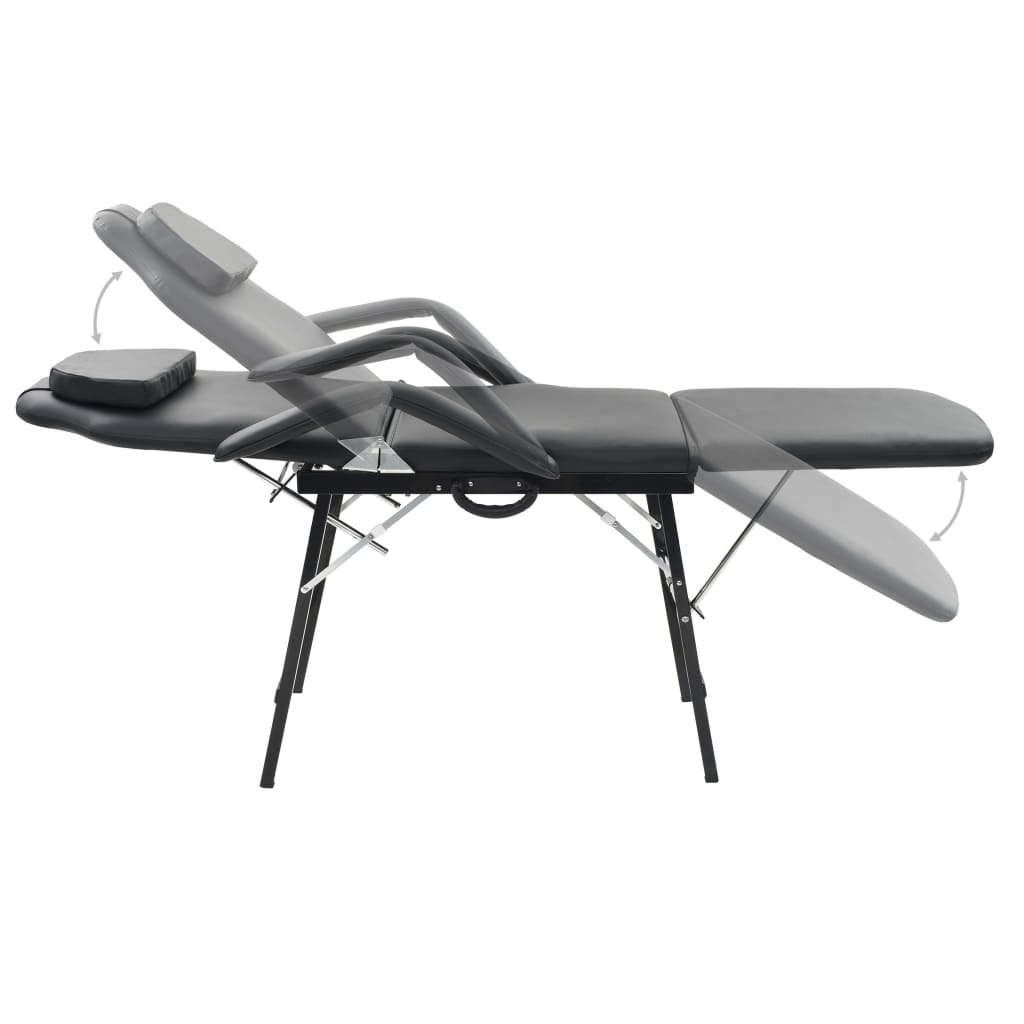 Gesichtsbehandlungsstuhl Tragbar Kunstleder 185x78x76cm Schwarz - Premium Massagestühle  - Just €254.38! Shop now at homesales4u