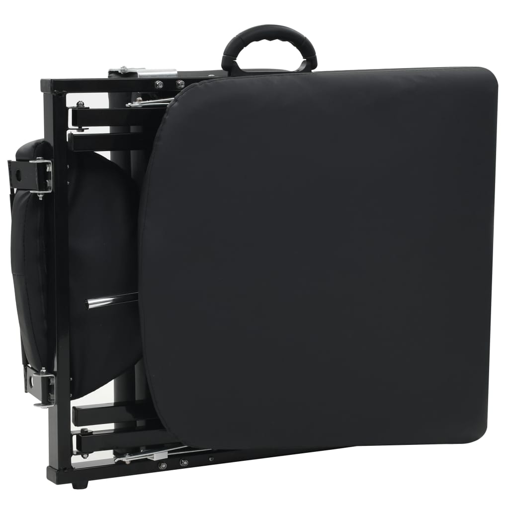 Gesichtsbehandlungsstuhl Tragbar Kunstleder 185x78x76cm Schwarz - Premium Massagestühle  - Just €254.38! Shop now at homesales4u