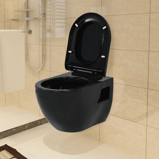 Wand-WC Keramik Schwarz - Premium Toiletten  - Just €217.09! Shop now at homesales4u