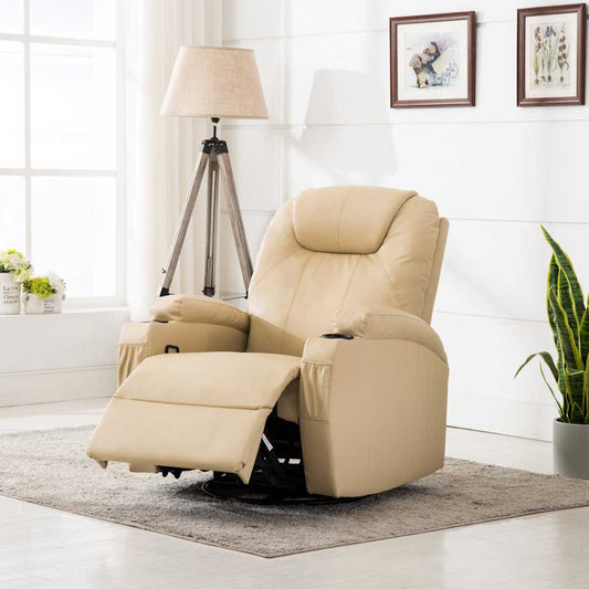 Massage-Schaukelsessel Creme Kunstleder - Premium Massagesessel  - Just €663.43! Shop now at homesales4u