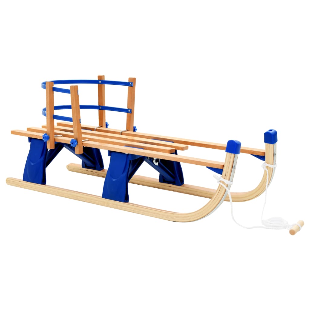 Klappschlitten mit Rückenlehne Holz 119 cm - Premium Schlitten  - Just €145.12! Shop now at homesales4u