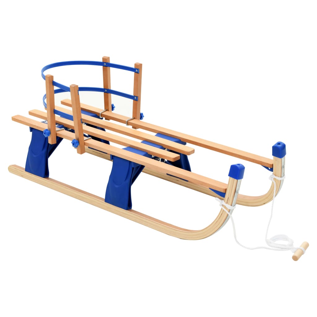 Klappschlitten mit Rückenlehne Holz 119 cm - Premium Schlitten  - Just €145.12! Shop now at homesales4u