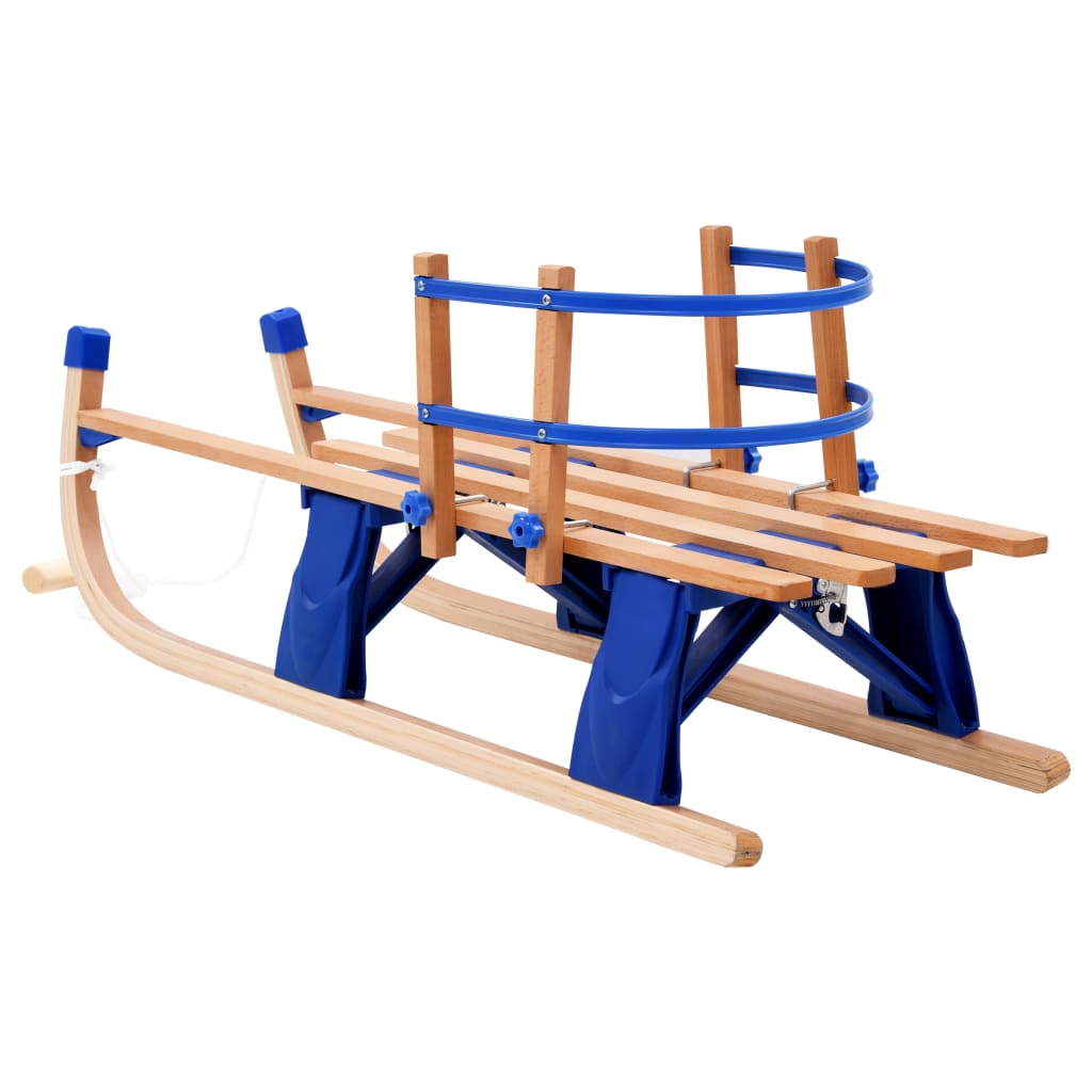 Klappschlitten mit Rückenlehne Holz 119 cm - Premium Schlitten  - Just €145.12! Shop now at homesales4u