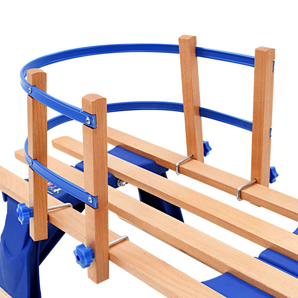 Klappschlitten mit Rückenlehne Holz 119 cm - Premium Schlitten  - Just €145.12! Shop now at homesales4u