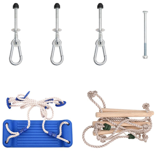Schaukelsitz mit Strickleiter und Klettersteinen Blau PE - Premium Schaukeln & Spieltürme  - Just €71.10! Shop now at homesales4u