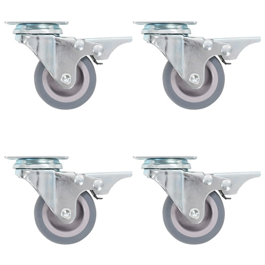 Lenkrollen mit Doppelbremsen 4 Stk. 50 mm - Premium Materialbeförderung  - Just €24.46! Shop now at homesales4u