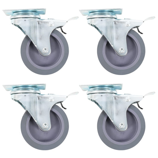 Lenkrollen mit Doppelbremsen 4 Stk. 75 mm - Premium Materialbeförderung  - Just €31.39! Shop now at homesales4u