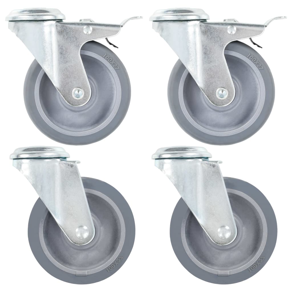 Lenkrollen mit Bolzenloch 4 Stk. 100 mm - Premium Materialbeförderung  - Just €38.68! Shop now at homesales4u