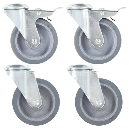 Lenkrollen mit Bolzenloch 4 Stk. 100 mm - Premium Materialbeförderung  - Just €38.68! Shop now at homesales4u