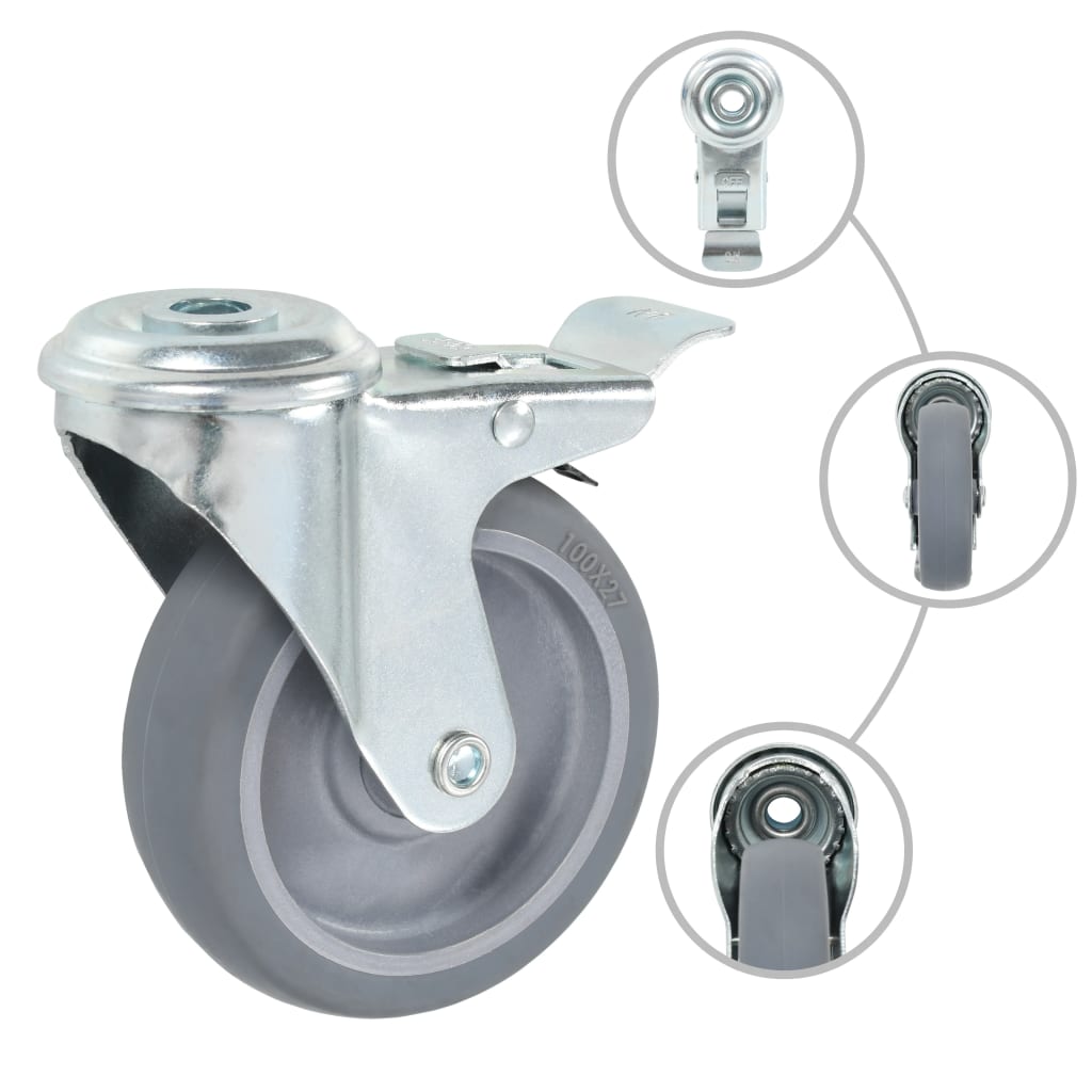 Lenkrollen mit Bolzenloch 4 Stk. 100 mm - Premium Materialbeförderung  - Just €38.68! Shop now at homesales4u