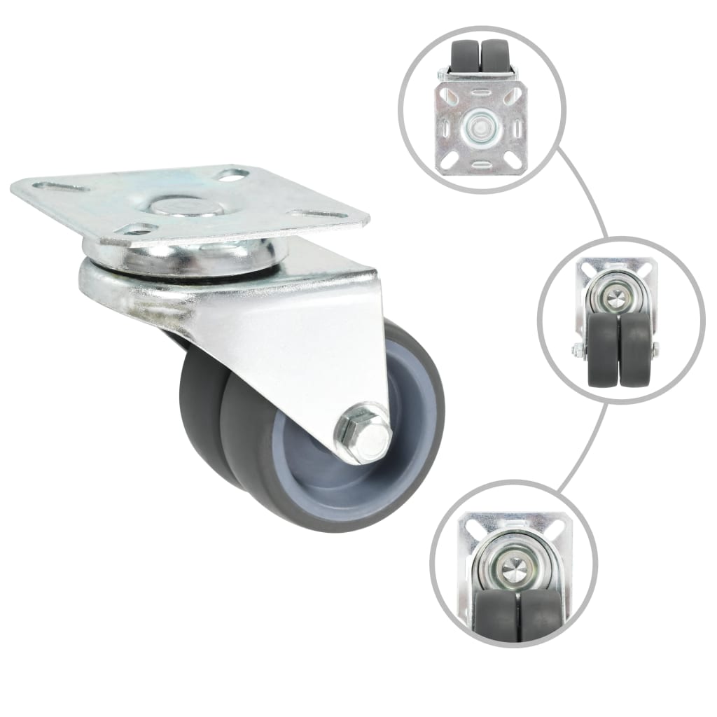 Lenkrollen mit Zwillingsrad 4 Stk. 50 mm - Premium Materialbeförderung  - Just €24.66! Shop now at homesales4u