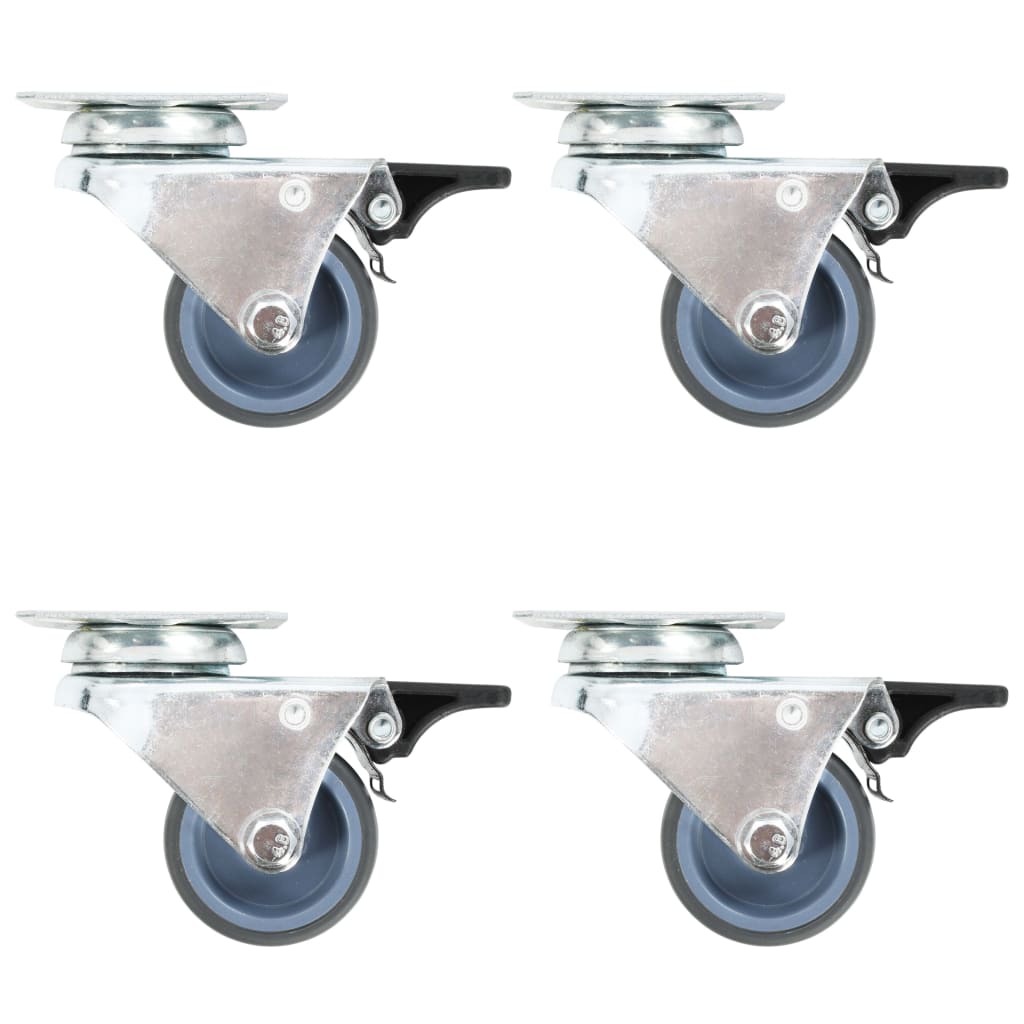 Lenkrollen mit Zwillingsrad und Doppelbremsen 4 Stk. 50 mm - Premium Materialbeförderung  - Just €27.25! Shop now at homesales4u