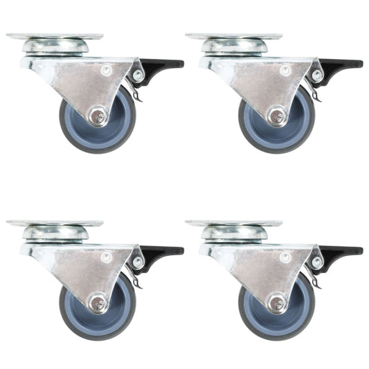 Lenkrollen mit Zwillingsrad und Doppelbremsen 4 Stk. 50 mm - Premium Materialbeförderung  - Just €27.25! Shop now at homesales4u