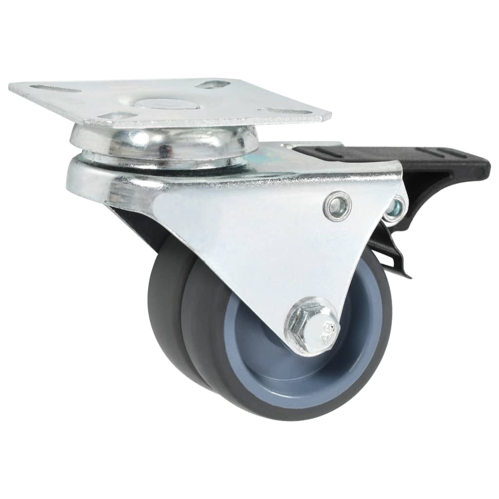 Lenkrollen mit Zwillingsrad und Doppelbremsen 4 Stk. 50 mm - Premium Materialbeförderung  - Just €27.25! Shop now at homesales4u