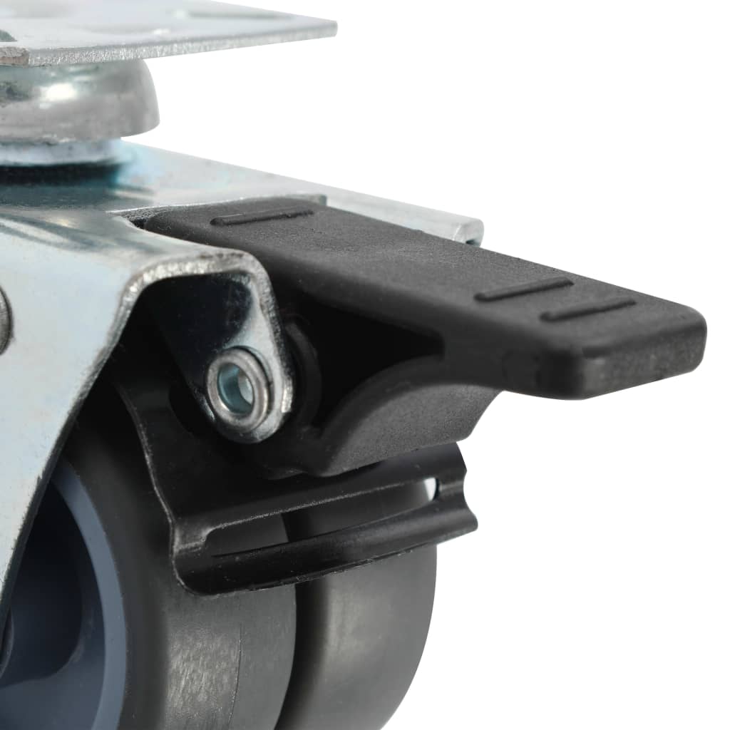 Lenkrollen mit Zwillingsrad und Doppelbremsen 4 Stk. 50 mm - Premium Materialbeförderung  - Just €27.25! Shop now at homesales4u
