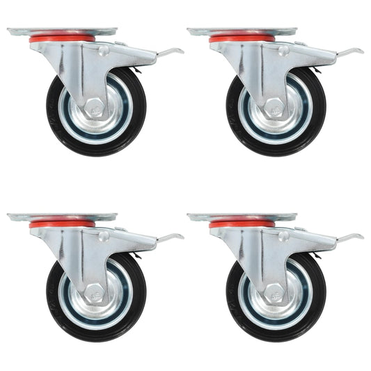 Lenkrollen mit Doppelbremsen 4 Stk. 75 mm - Premium Materialbeförderung  - Just €35.53! Shop now at homesales4u