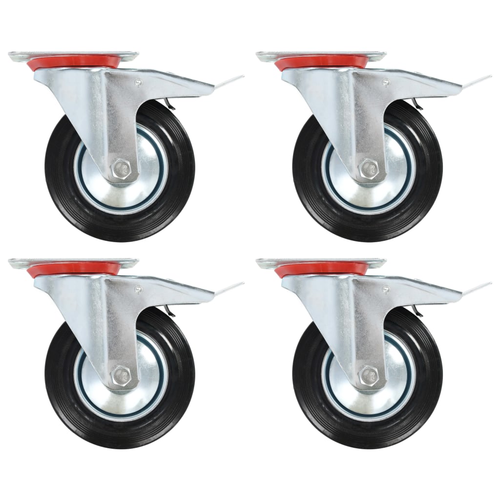 Lenkrollen mit Doppelbremsen 4 Stk. 160 mm - Premium Materialbeförderung  - Just €85.73! Shop now at homesales4u
