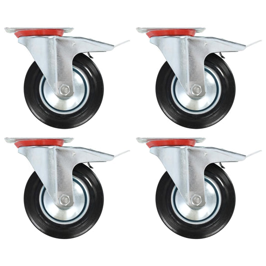 Lenkrollen mit Doppelbremsen 4 Stk. 160 mm - Premium Materialbeförderung  - Just €85.73! Shop now at homesales4u