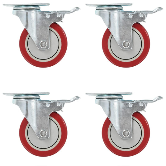 Lenkrollen mit Bremsen 4 Stk. 100 mm - Premium Materialbeförderung  - Just €42.16! Shop now at homesales4u