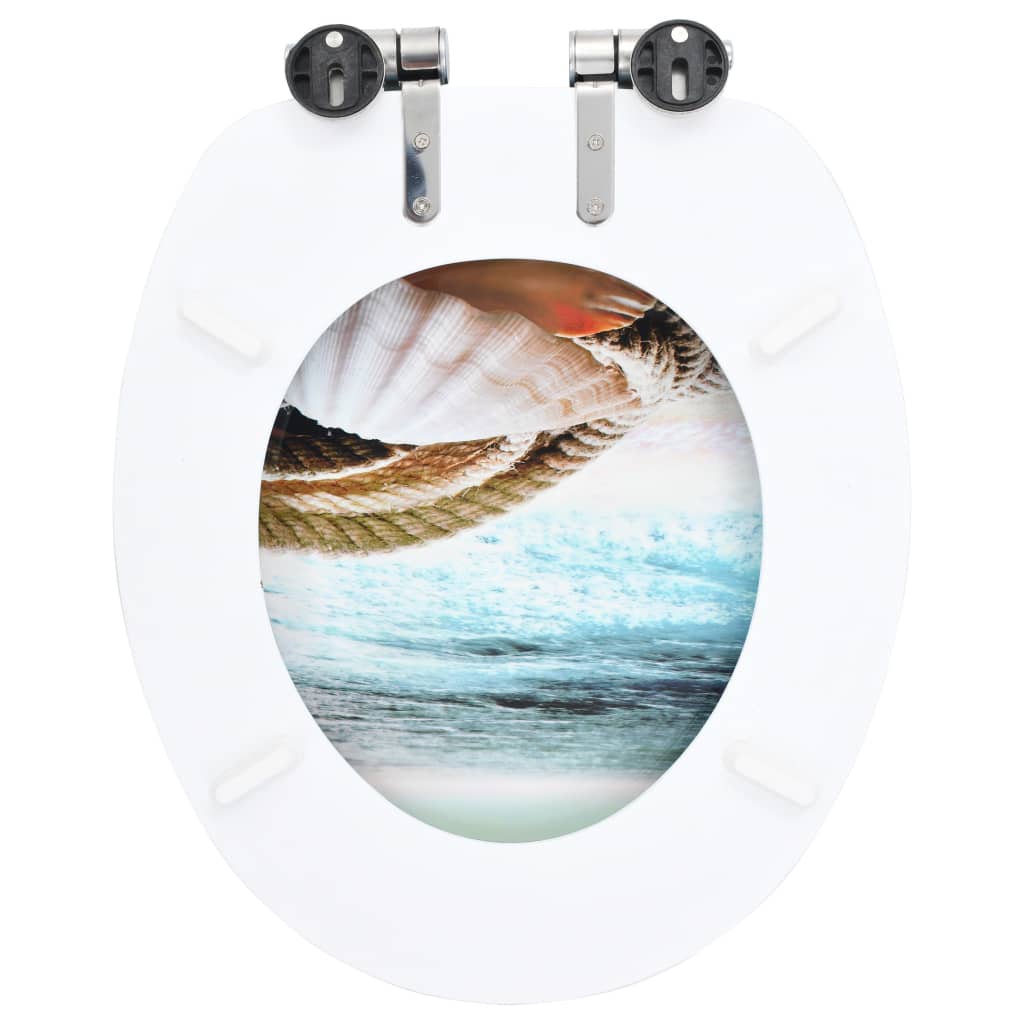 Toilettensitz mit Soft-Close-Deckel MDF Muschel-Design - Premium Toilettensitze  - Just €58.80! Shop now at homesales4u