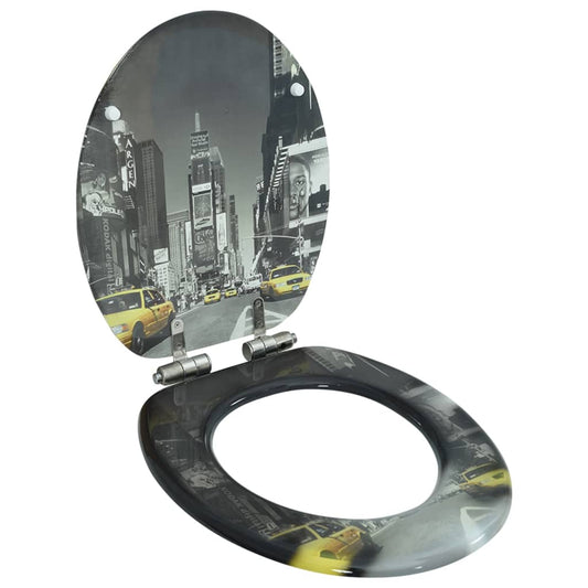 Toilettensitz mit Soft-Close-Deckel MDF New York Design - Premium Toilettensitze  - Just €64.11! Shop now at homesales4u
