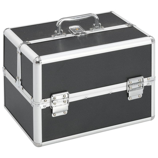 Kosmetikkoffer 22x30x21 cm Schwarz Aluminium - Premium Kulturtaschen  - Just €53.07! Shop now at homesales4u