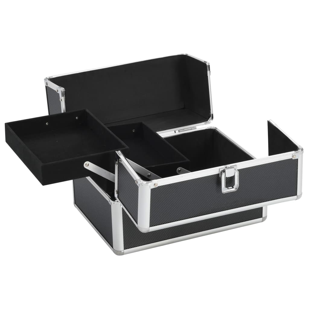 Kosmetikkoffer 22x30x21 cm Schwarz Aluminium - Premium Kulturtaschen  - Just €53.07! Shop now at homesales4u