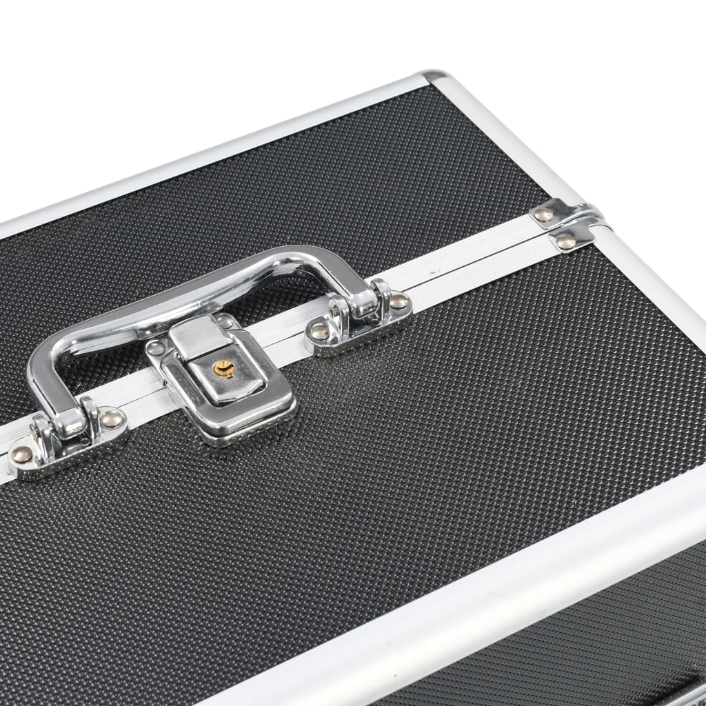Kosmetikkoffer 22x30x21 cm Schwarz Aluminium - Premium Kulturtaschen  - Just €53.07! Shop now at homesales4u