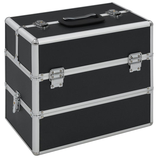 Kosmetikkoffer 37x24x35 cm Schwarz Aluminium - Premium Kulturtaschen  - Just €59.02! Shop now at homesales4u