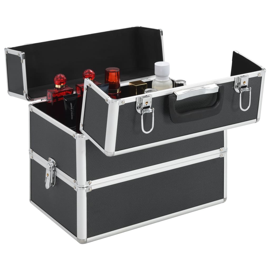 Kosmetikkoffer 37x24x35 cm Schwarz Aluminium - Premium Kulturtaschen  - Just €59.02! Shop now at homesales4u