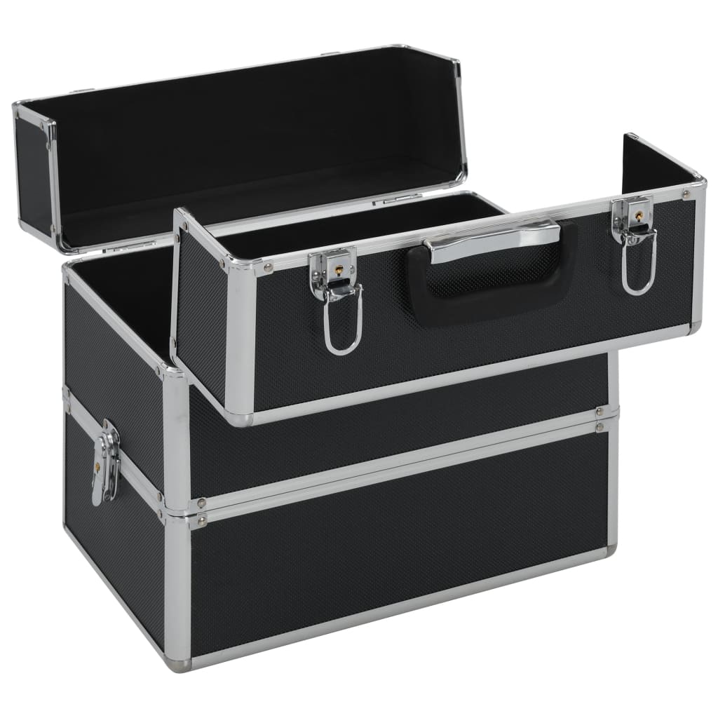 Kosmetikkoffer 37x24x35 cm Schwarz Aluminium - Premium Kulturtaschen  - Just €59.02! Shop now at homesales4u
