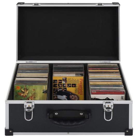 CD-Koffer für 60 CDs Aluminium ABS Schwarz - Premium CD-/DVD-Ordnungssysteme  - Just €55.55! Shop now at homesales4u