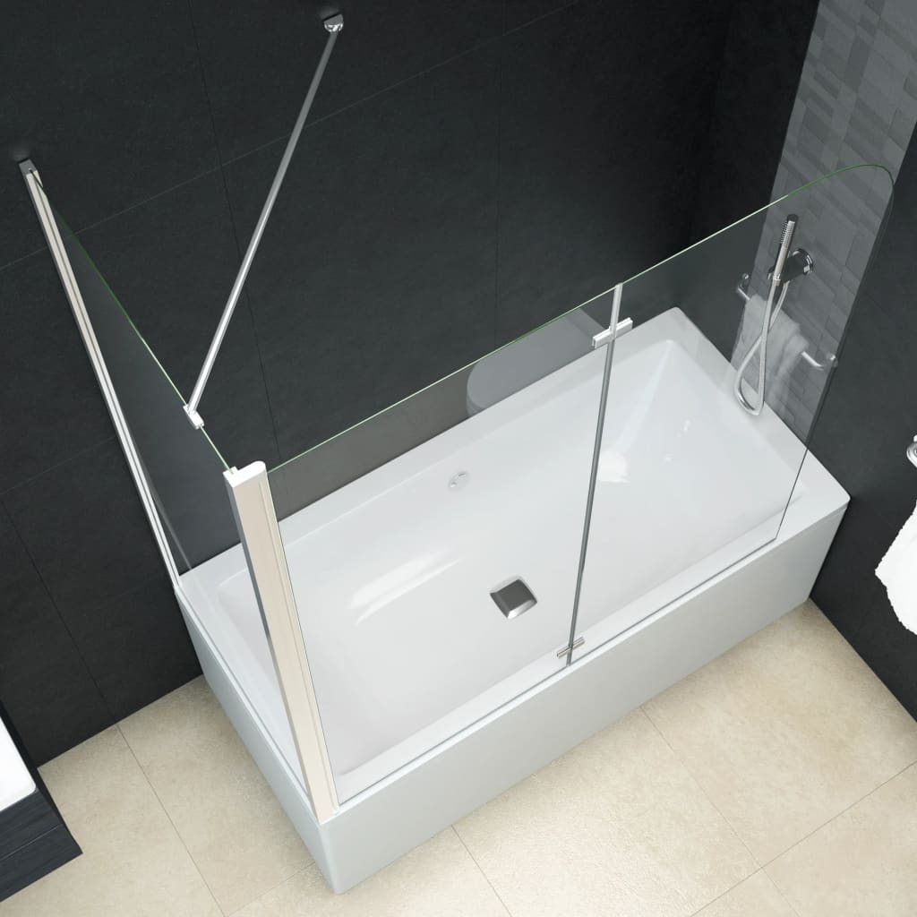 Badewannenaufsatz 2-fach Faltbar ESG 120x68x130 cm - Premium Duschkabinen & -türen  - Just €312.23! Shop now at homesales4u