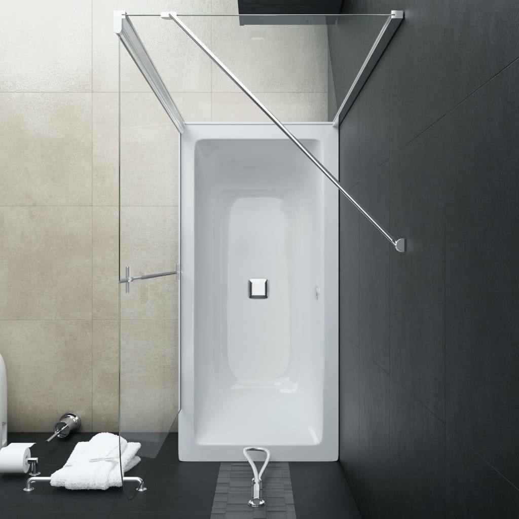 Badewannenaufsatz 2-fach Faltbar ESG 120x68x130 cm - Premium Duschkabinen & -türen  - Just €312.23! Shop now at homesales4u