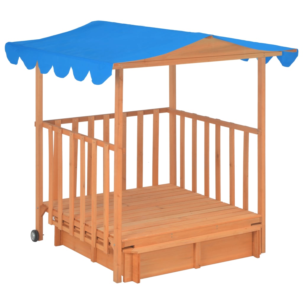 Kinderspielhaus mit Sandkasten Tannenholz Blau UV50 - Premium Sandkästen  - Just €266.92! Shop now at homesales4u