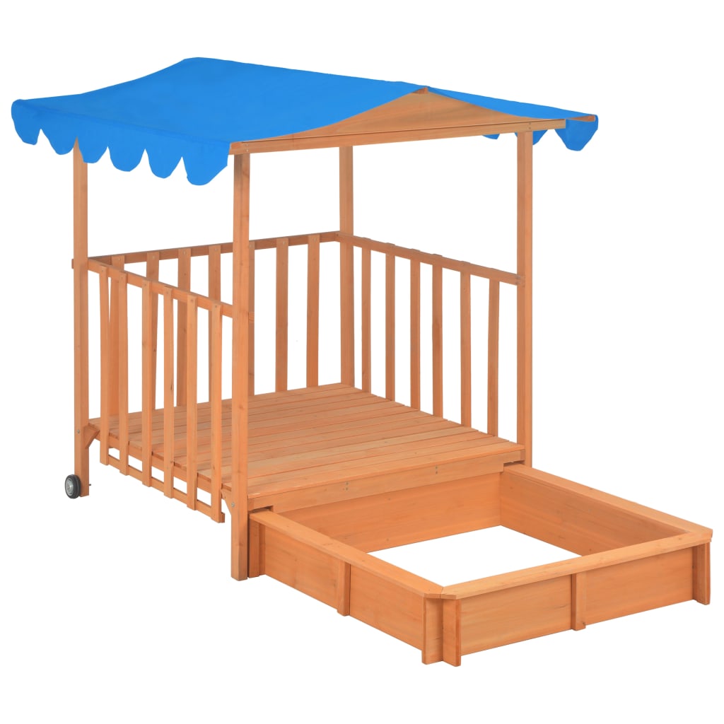 Kinderspielhaus mit Sandkasten Tannenholz Blau UV50 - Premium Sandkästen  - Just €266.92! Shop now at homesales4u