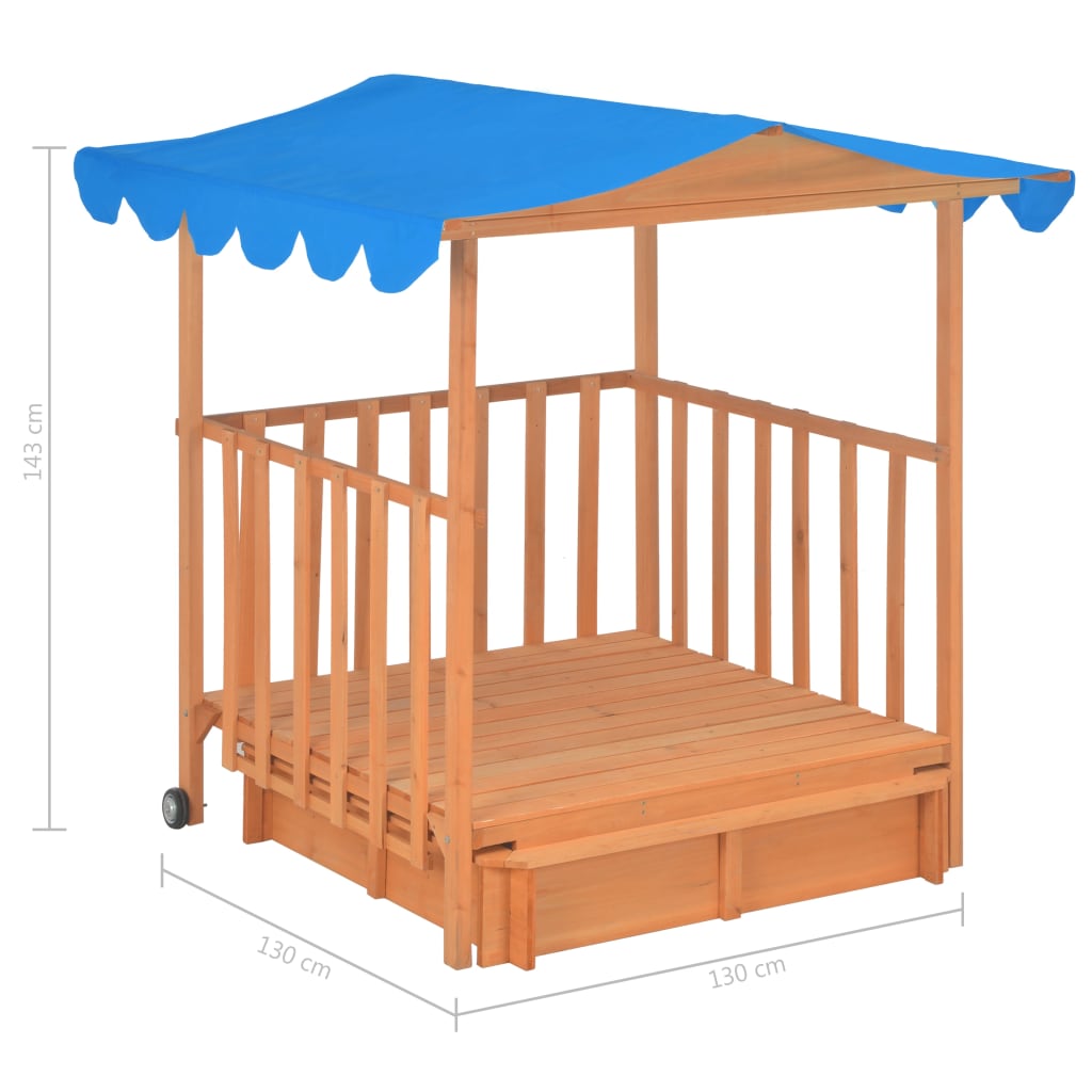 Kinderspielhaus mit Sandkasten Tannenholz Blau UV50 - Premium Sandkästen  - Just €266.92! Shop now at homesales4u